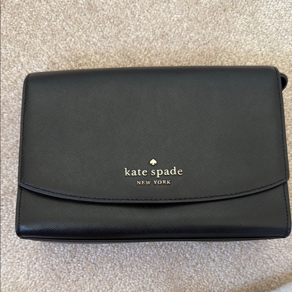 Kate Spade Black Crossbody Bag with Flap Closure